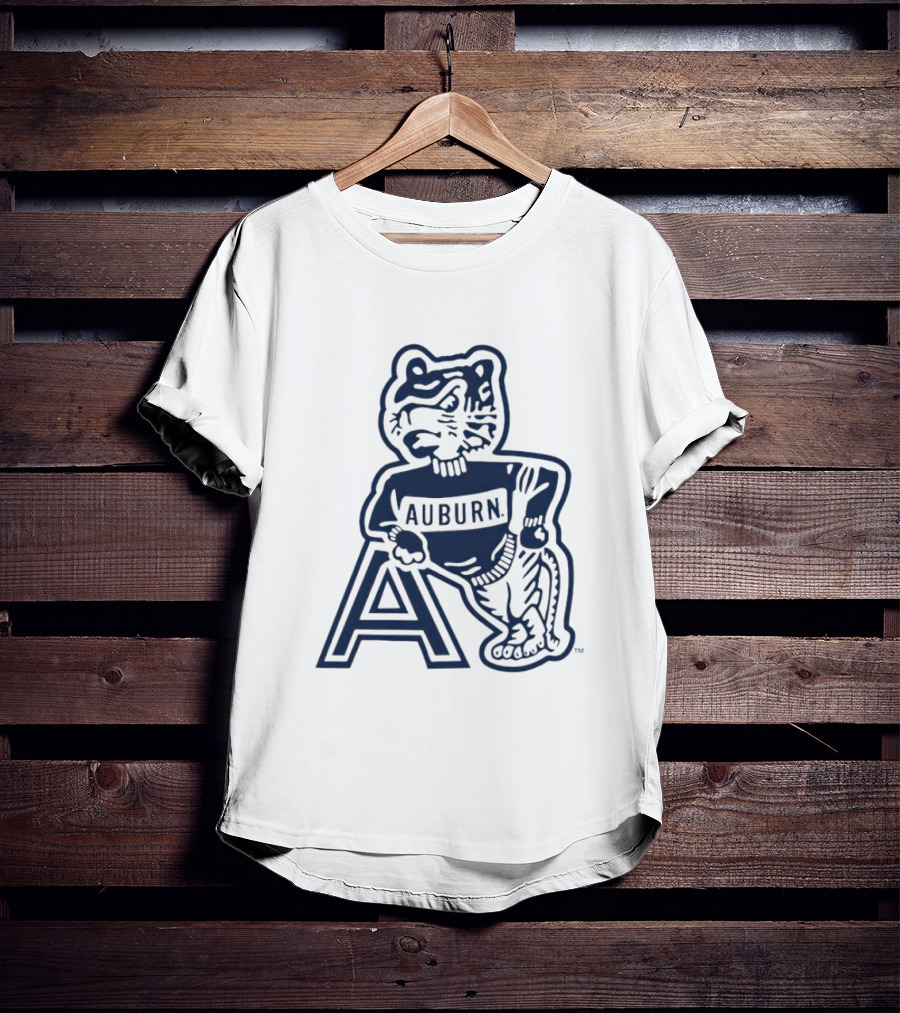 Auburn Tigers Throwback Orange Vintage Logo Tiger With A T-Shirt