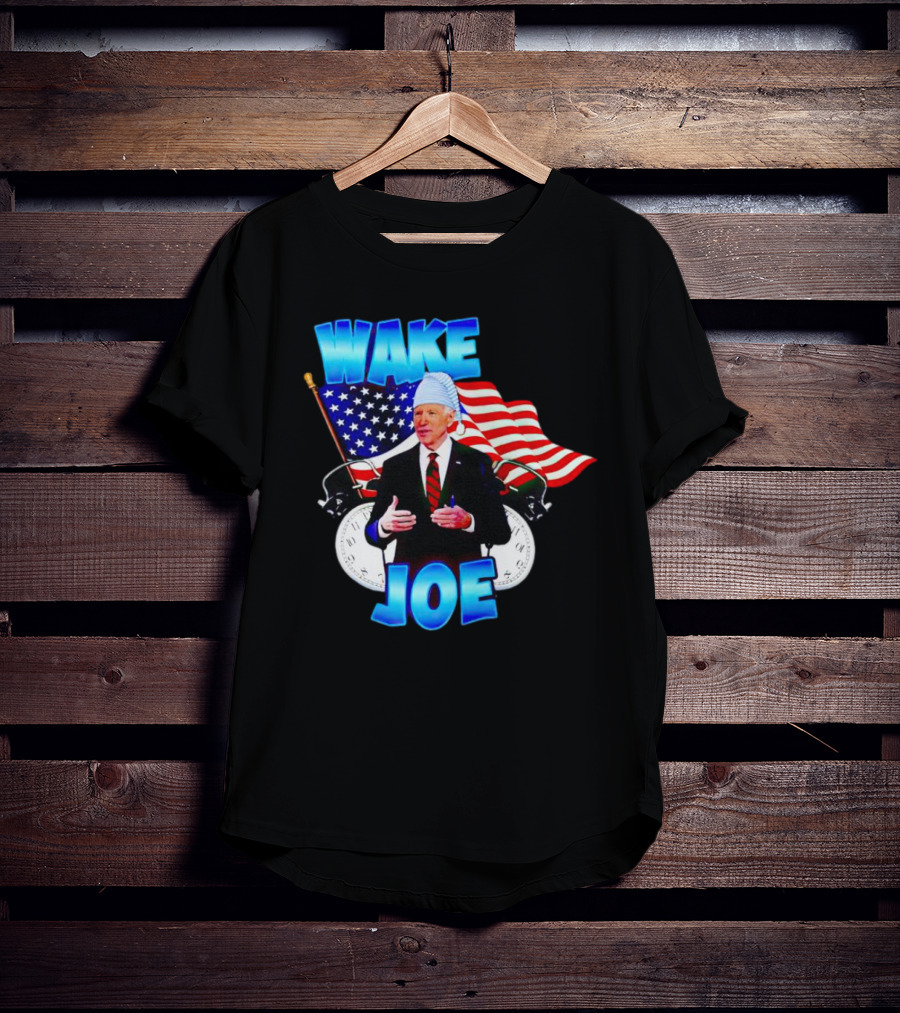 Wake Up Joe American Flag Clock Patriots T-Shirt
