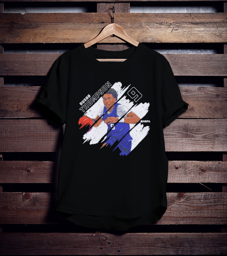 Ausar Thompson 9 Detroit Basketball Stripes NBPA T-Shirt