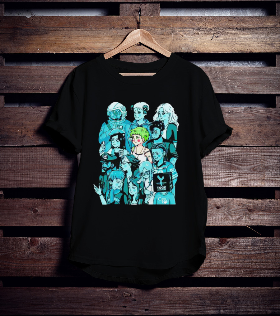 Freya And Friends Colorful Illustration With Togek And Clouy Text T-Shirt