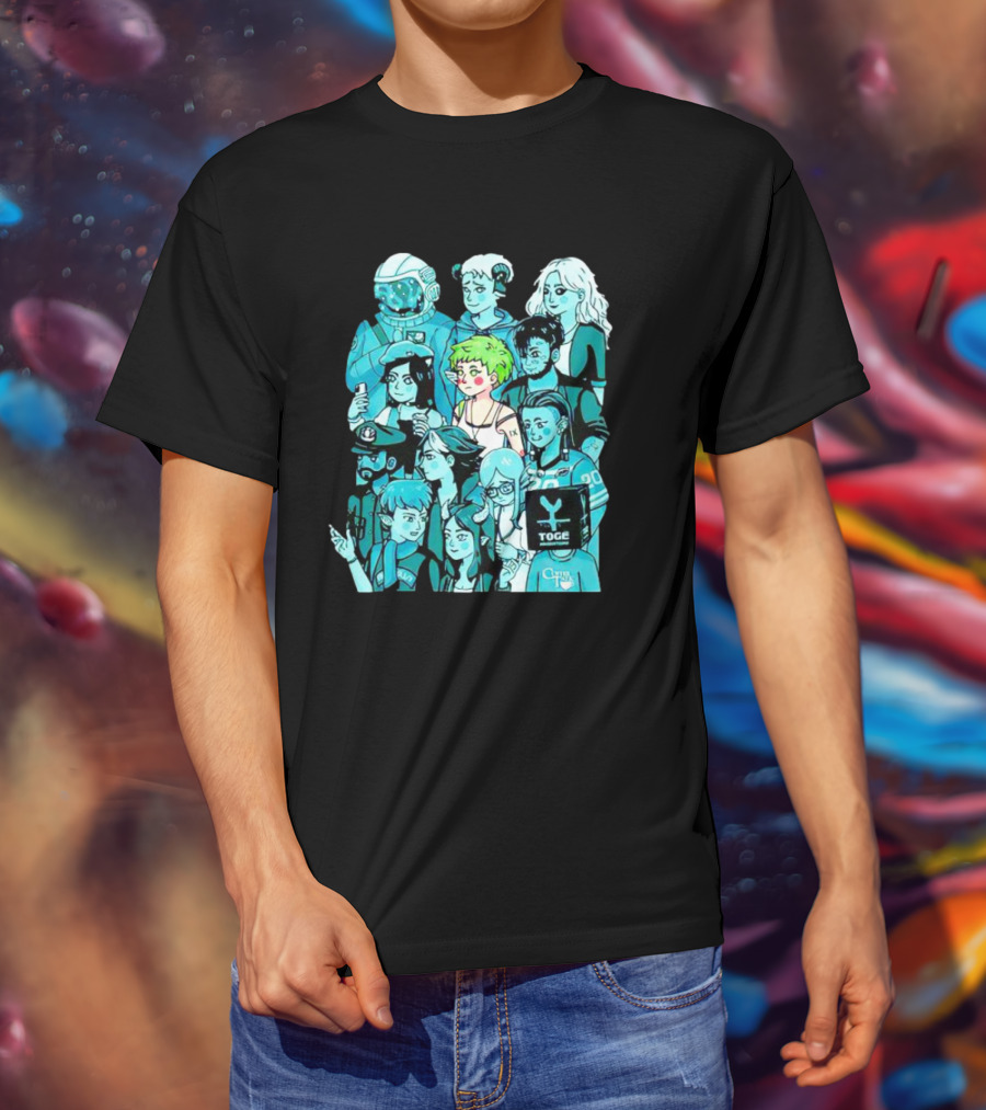 Freya And Friends Colorful Illustration With Togek And Clouy Text T-Shirt