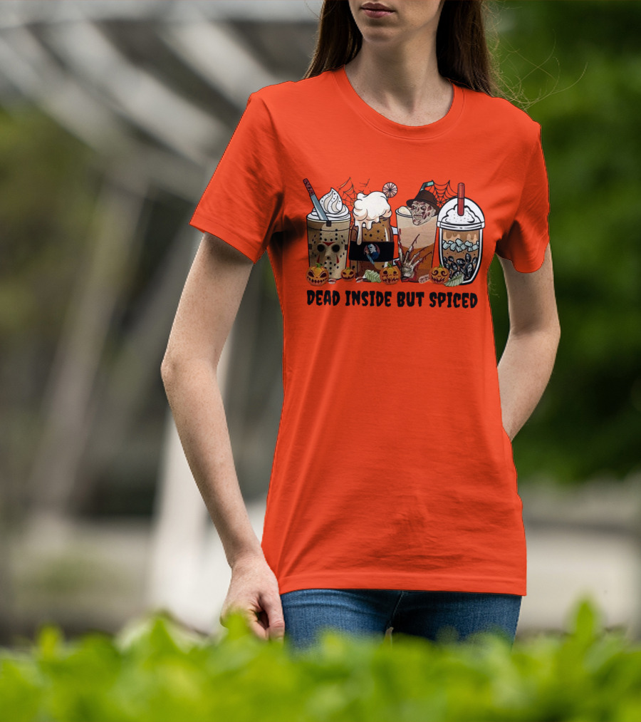 Dead Inside But Spiced Halloween Spooky Pumpkin Latte T-Shirt
