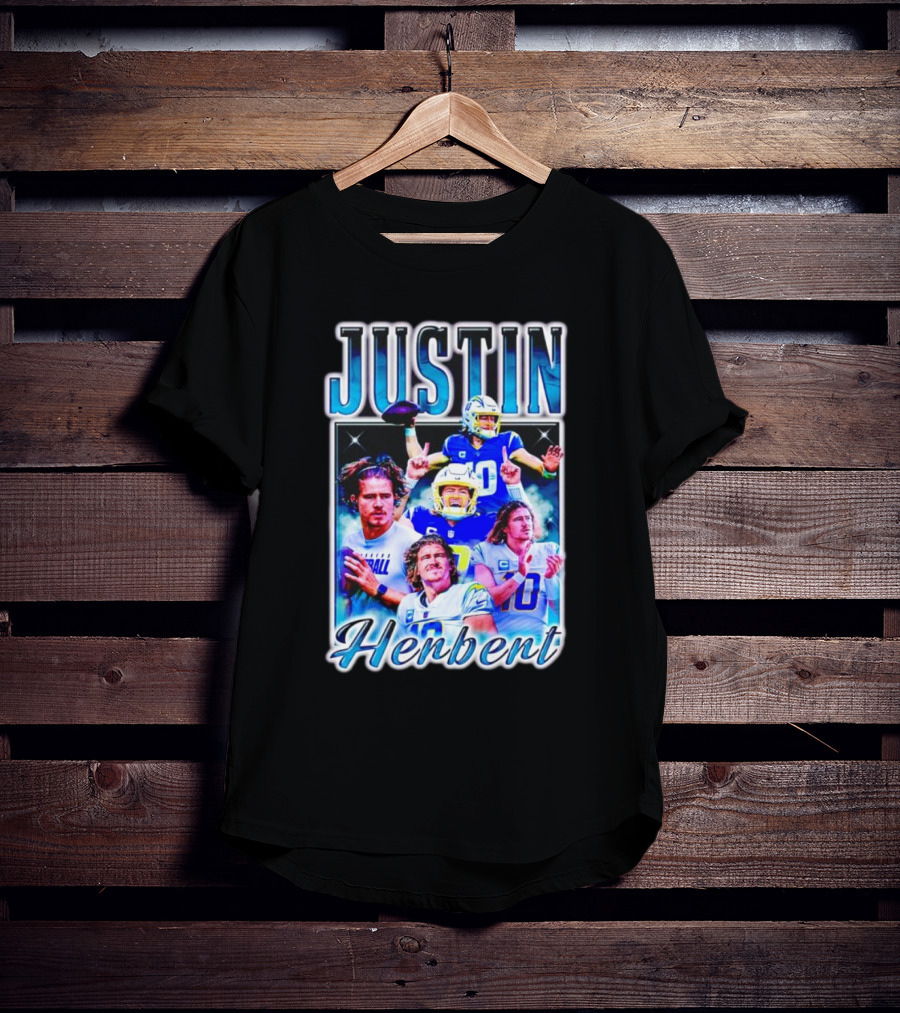 Justin Herbert Vintage Style 90S Sports 10 Helmet Football T-Shirt