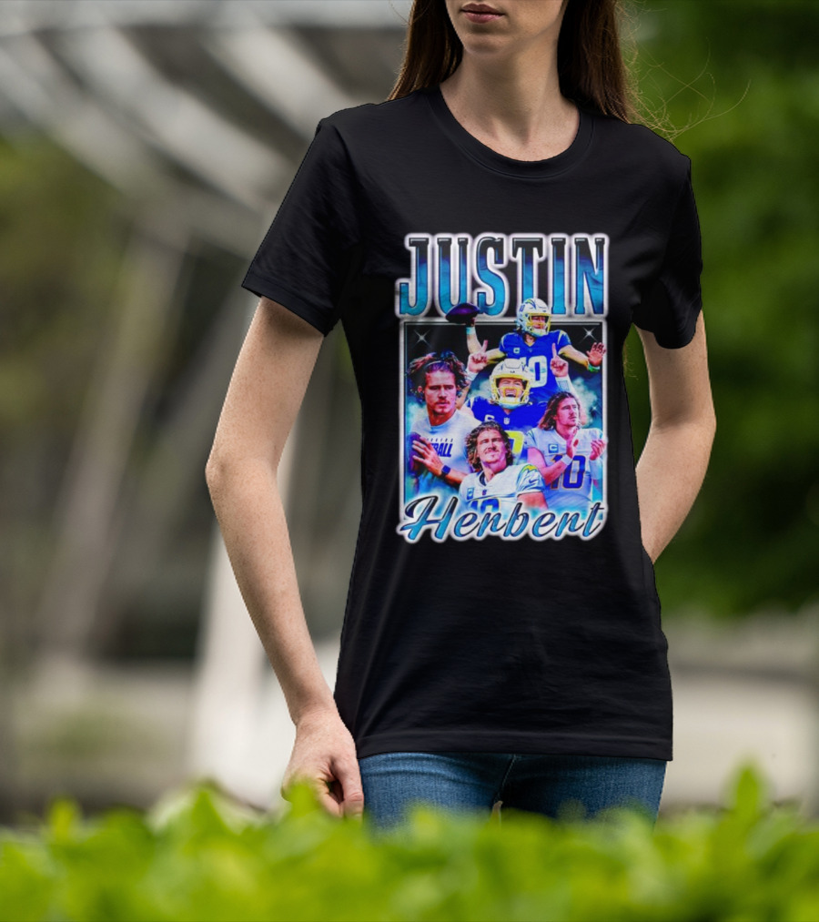 Justin Herbert Vintage Style 90S Sports 10 Helmet Football T-Shirt