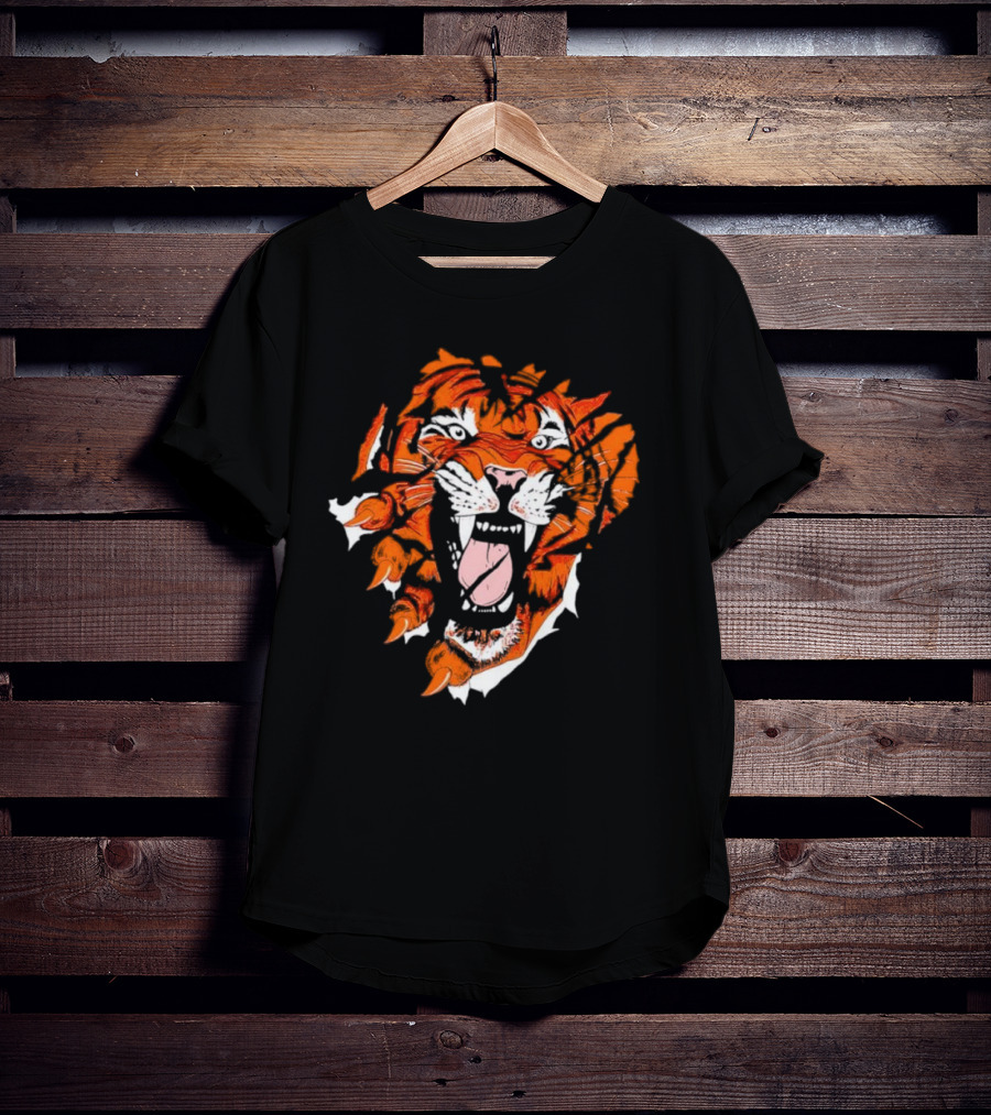 Cincinnati Bengals Roaring Tiger Face T-Shirt