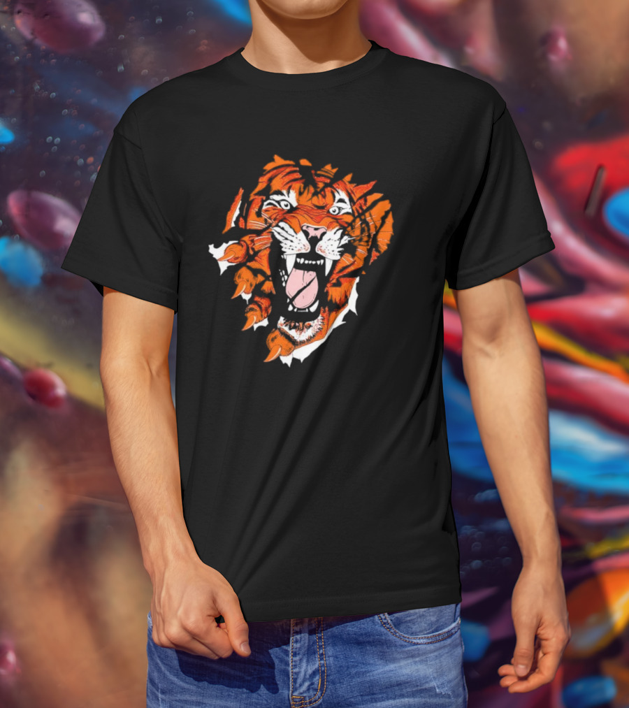 Cincinnati Bengals Roaring Tiger Face T-Shirt