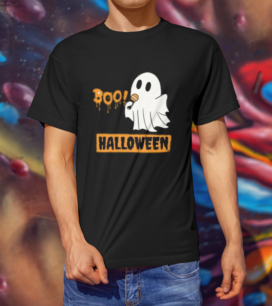 Happy Halloween Boo Cute Singing Ghost Halloween T-Shirt