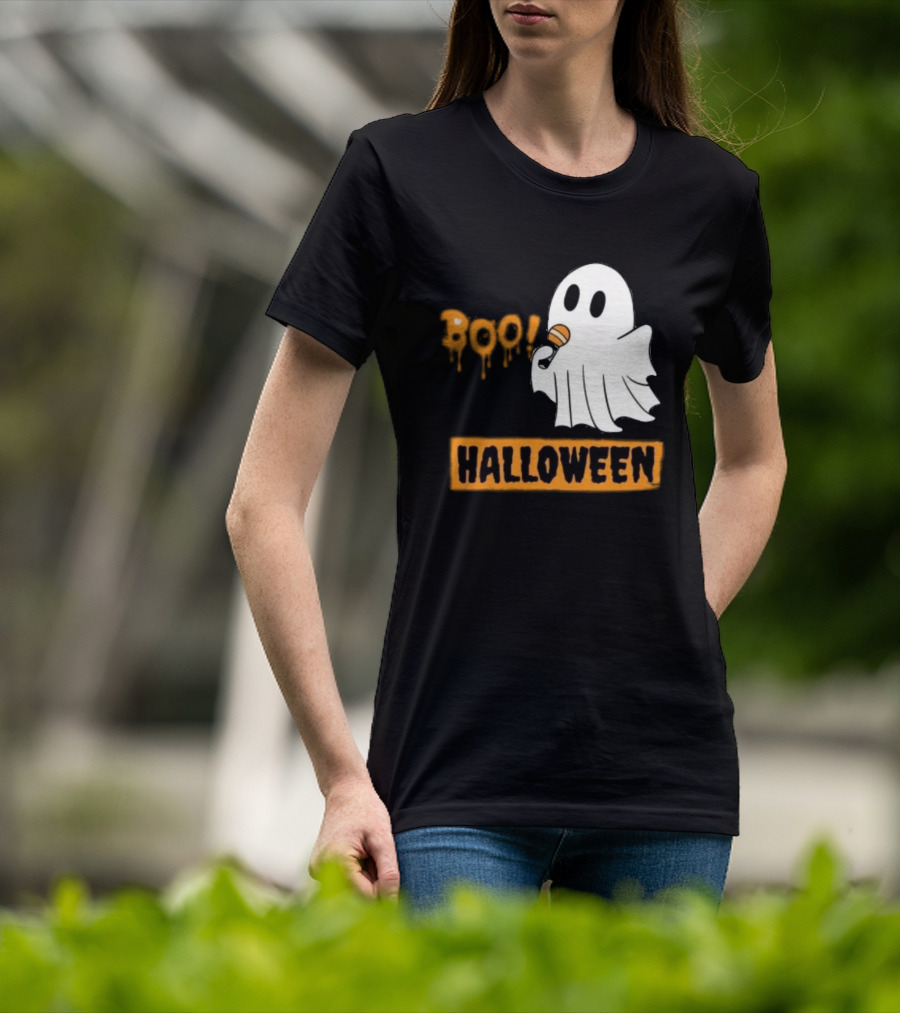 Happy Halloween Boo Cute Singing Ghost Halloween T-Shirt