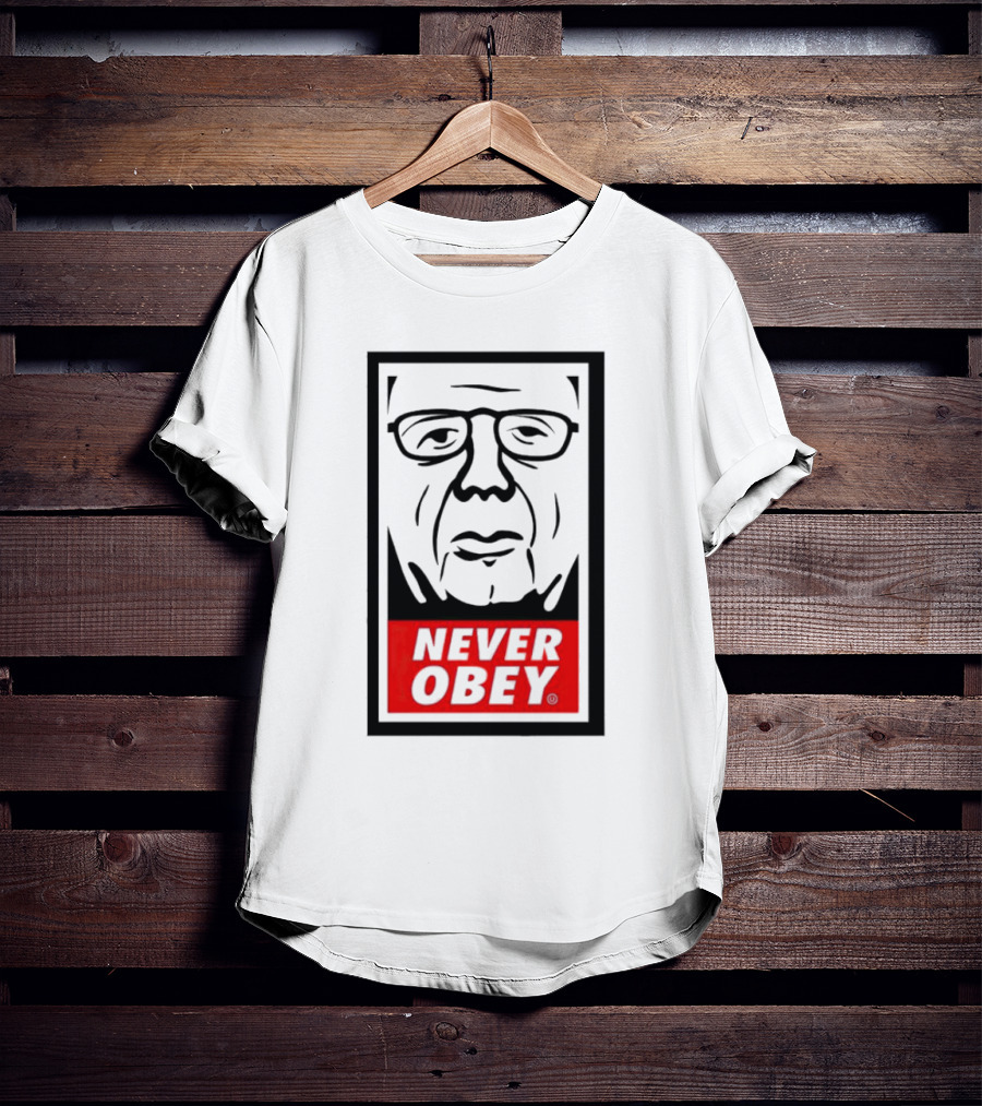 Never Obey Large Graphic Face T-Shirt