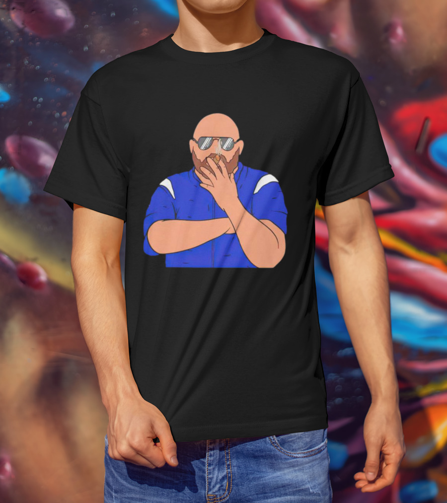 Brian Daboll Smoking Cigar In Blue Jacket Iconic T-Shirt
