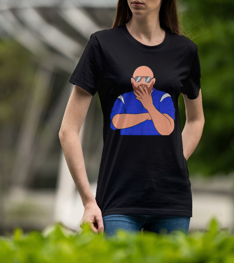 Brian Daboll Smoking Cigar In Blue Jacket Iconic T-Shirt