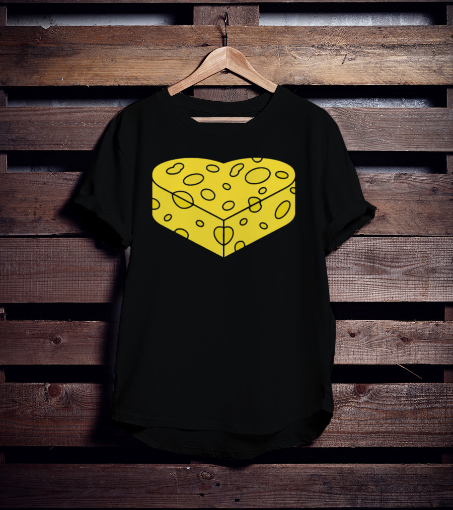 Cheesehead Love Heart-Shaped Cheese Block T-Shirt