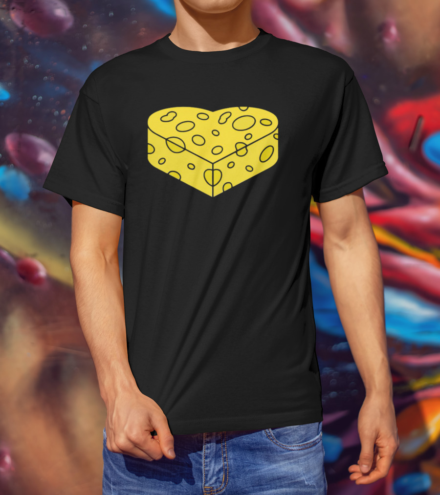 Cheesehead Love Heart-Shaped Cheese Block T-Shirt