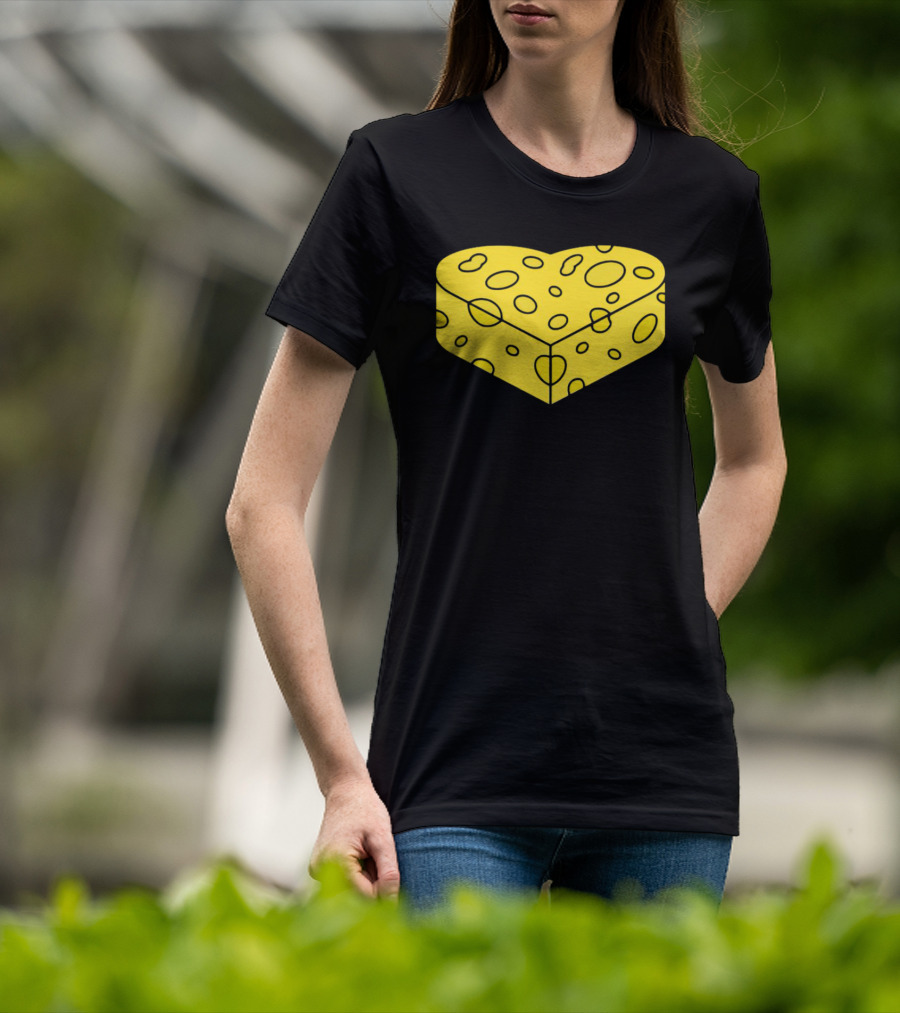 Cheesehead Love Heart-Shaped Cheese Block T-Shirt