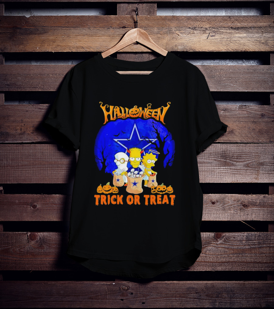 Halloween Dallas Cowboys Simpsons Trick Or Treat T-Shirt