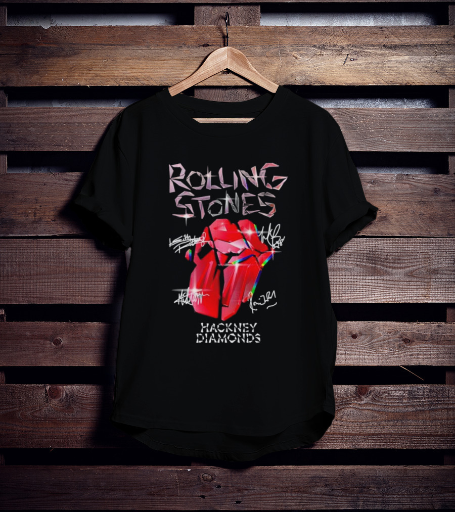 Rolling Stones Hackney Diamonds Signatures Red Tongue T-Shirt