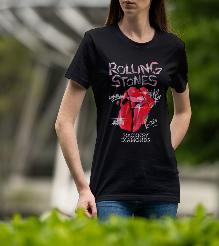 Rolling Stones Hackney Diamonds Signatures Red Tongue T-Shirt