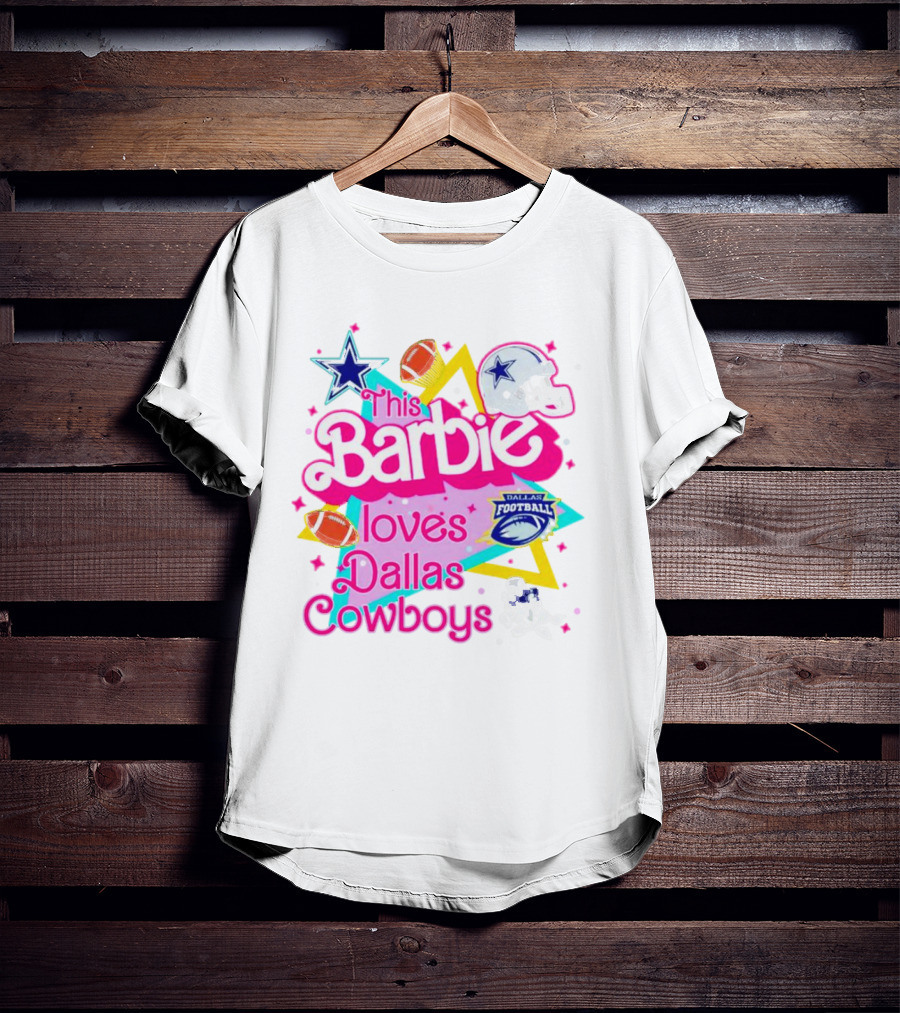 This Barbie Loves Dallas Cowboys Star Helmet Football T-Shirt