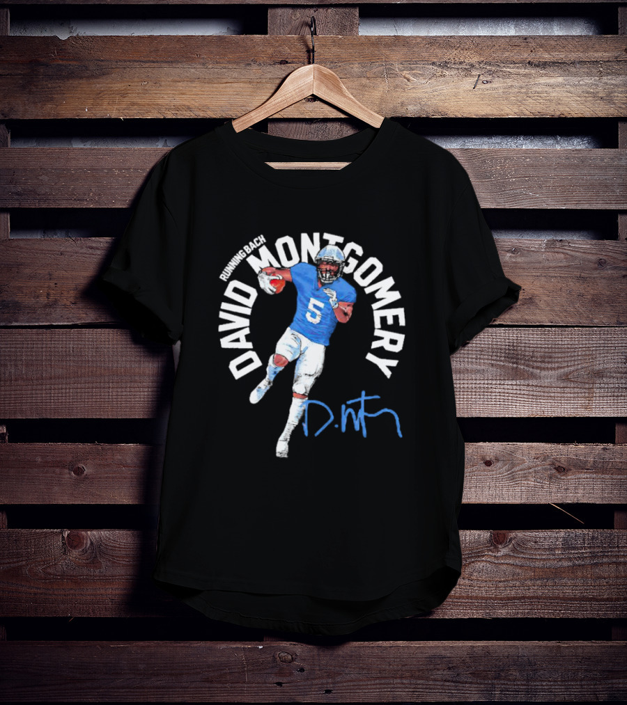 David Montgomery Running Back Signature Number 5 T-Shirt