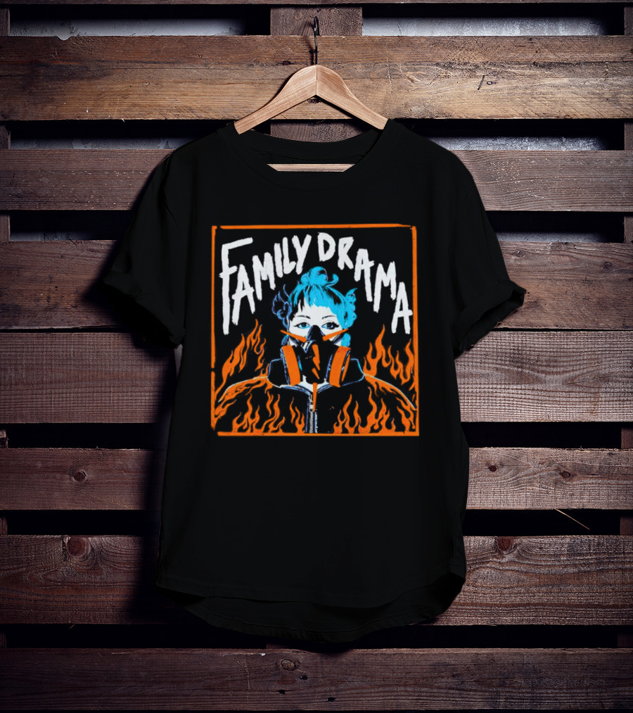FAMILY DRAMA Flames Masked Girl T-Shirt