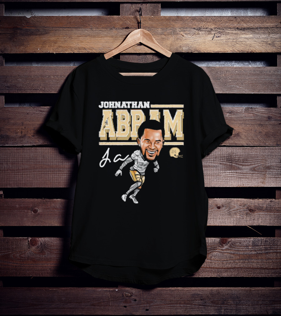 Johnathan Abram Caricature Ja Signature With Football Helmet 24 T-Shirt