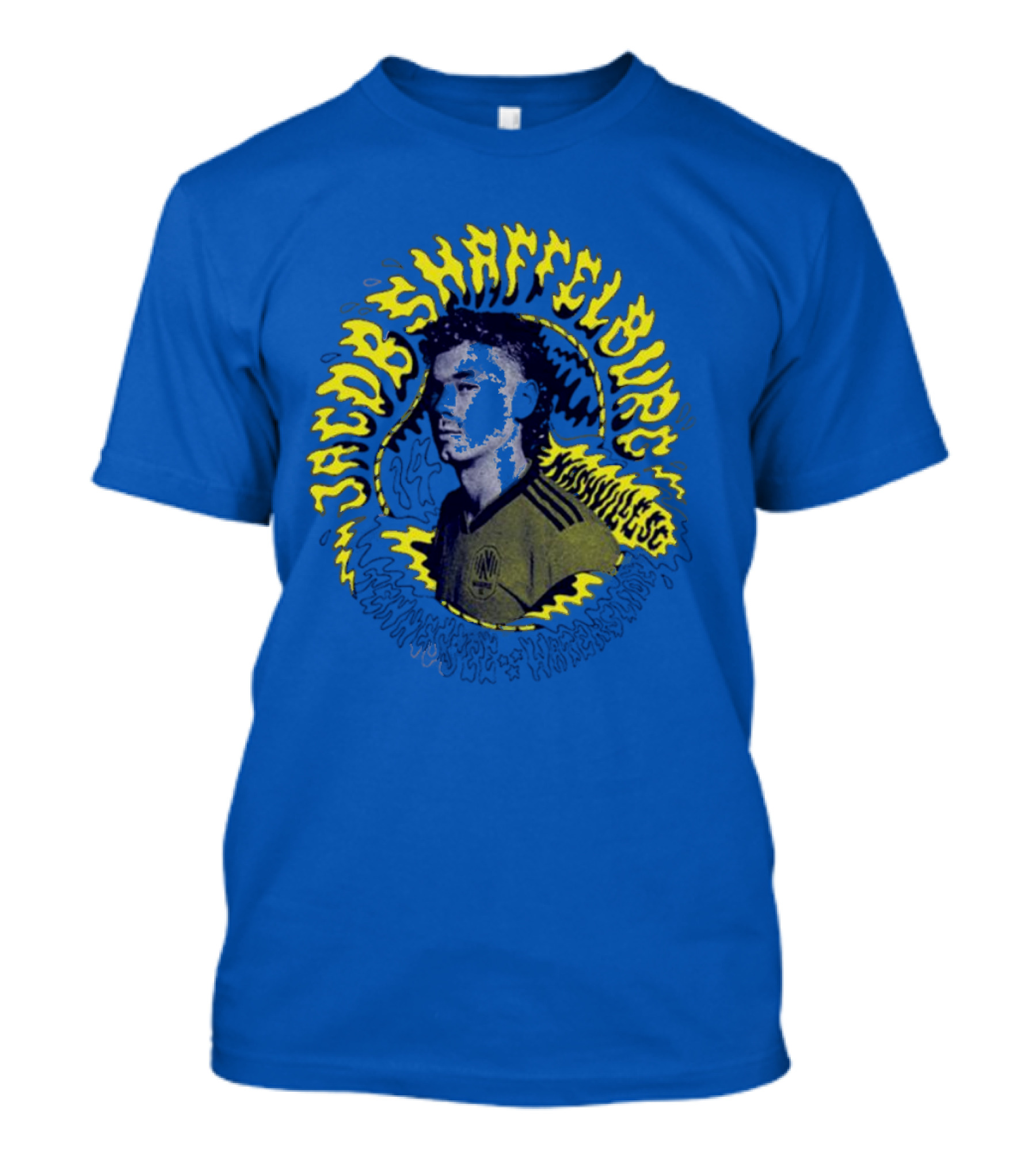 Nashvillesc Jacob Shaffelburg Yellow Lightning Silhouette Tennessee T-Shirt