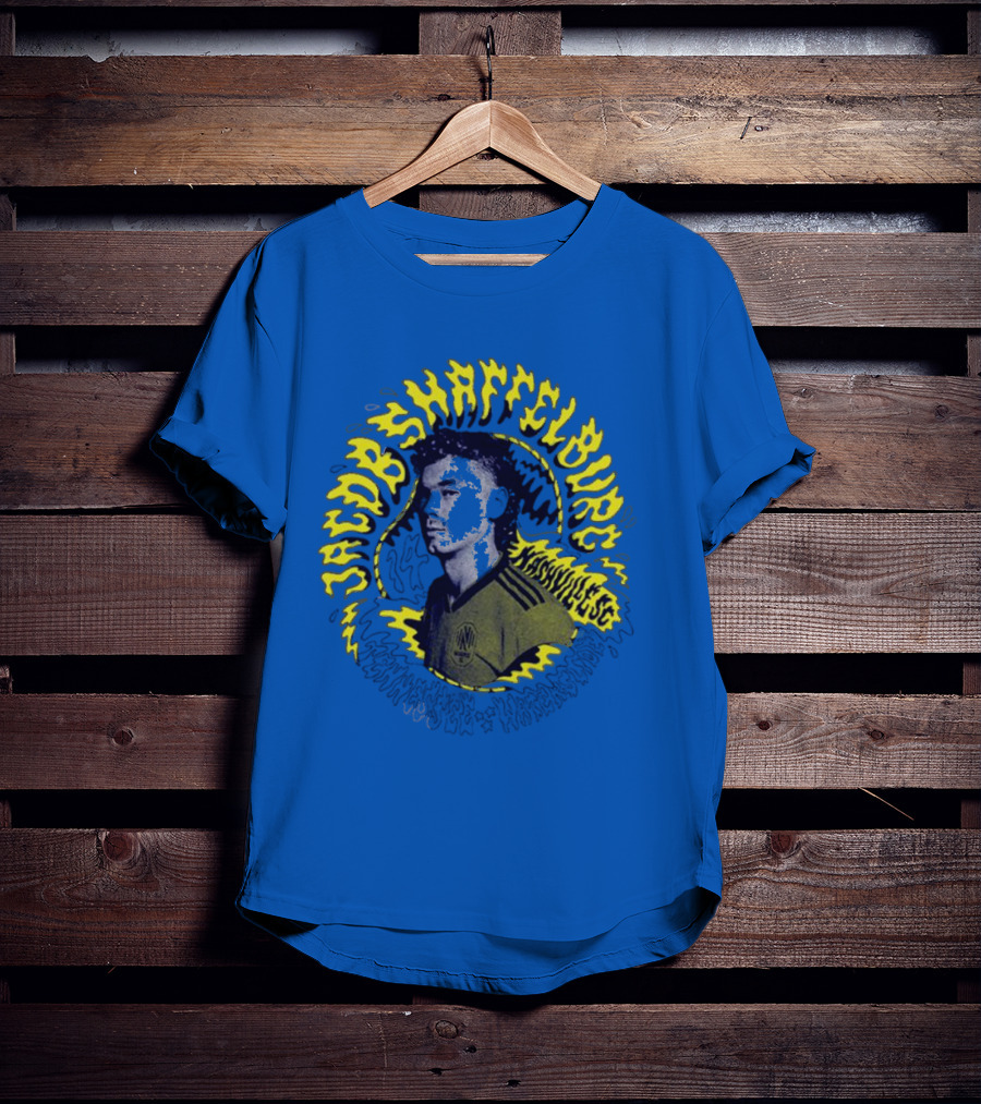 Nashvillesc Jacob Shaffelburg Yellow Lightning Silhouette Tennessee T-Shirt