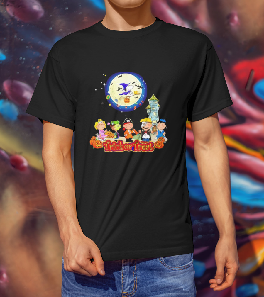 Peanuts Trick Or Treat Halloween Snoopy And Friends Moon Costumes T-Shirt