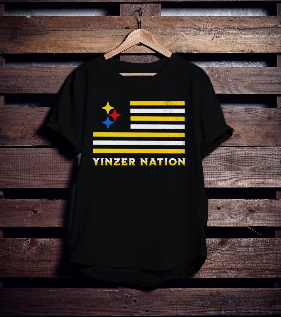 Yinzer Nation Steelers Flag T-Shirt