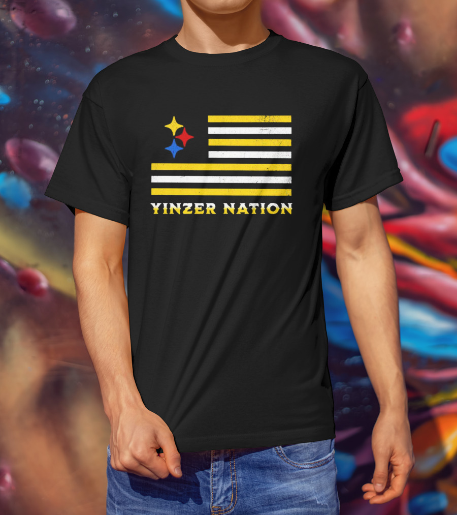 Yinzer Nation Steelers Flag T-Shirt