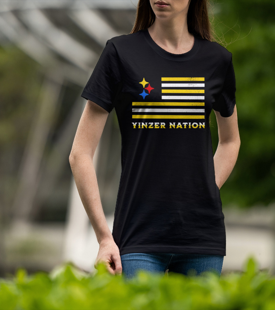 Yinzer Nation Steelers Flag T-Shirt