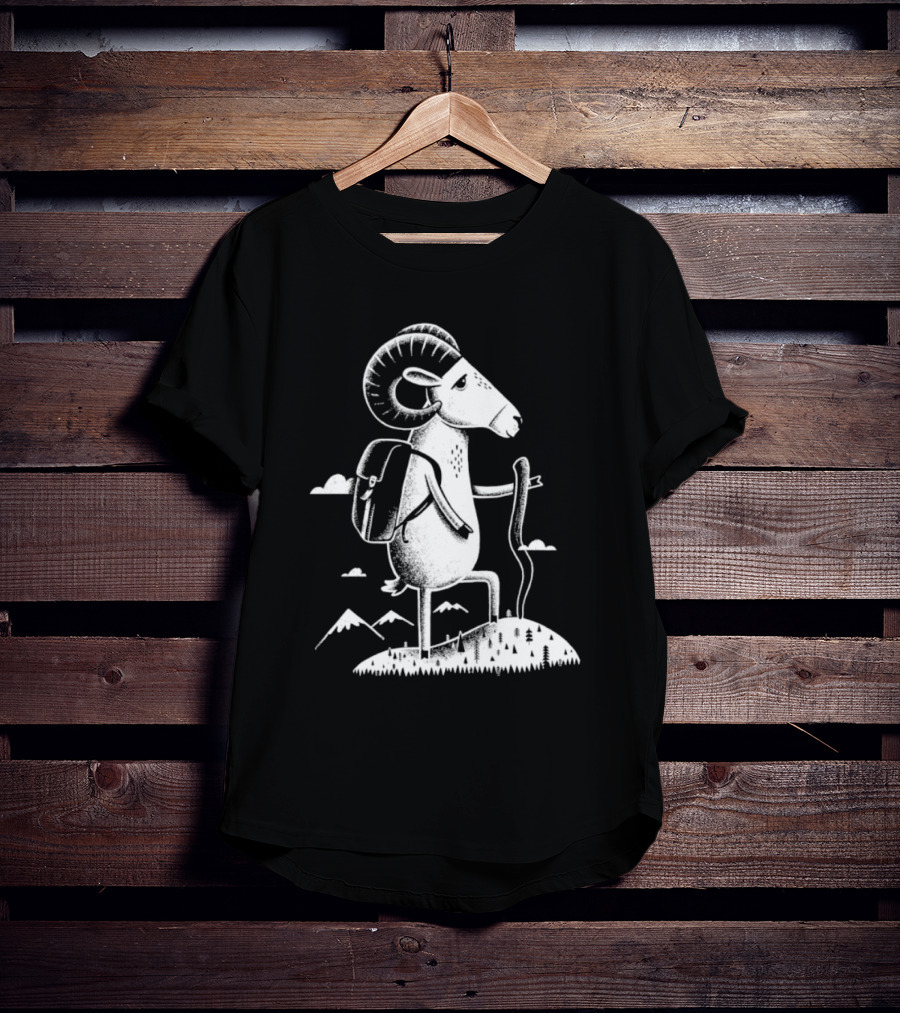 Bighorn Sheep Hiking Adventure In Mountain Wilderness T-Shirt