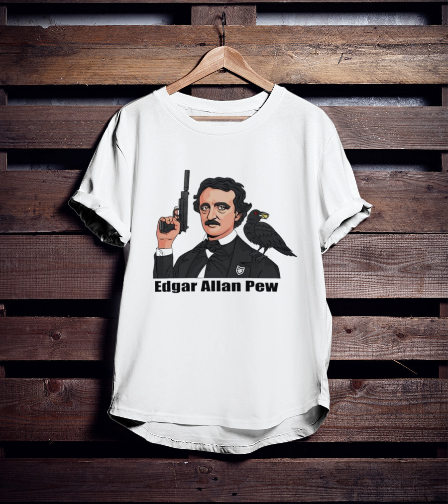 Edgar Allan Pew Raven Gun T-Shirt