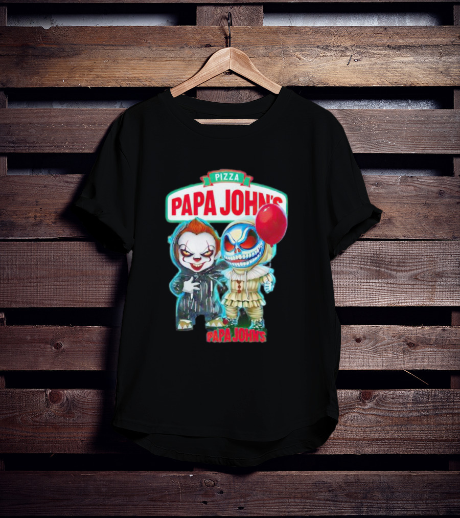 Papa John’s Pennywise Jack Skellington Halloween Pizza Balloon T-Shirt
