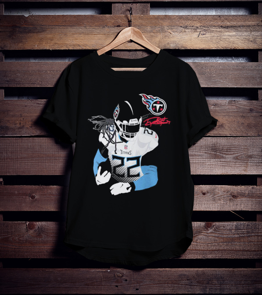 Tennessee Titans Derrick Henry 22 Signature NFL Football Player T-Shirt