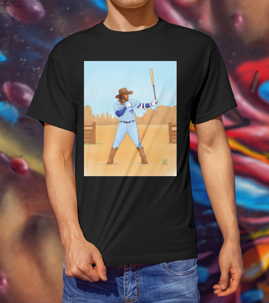 Blue Jays Vladimir Guerrero Jr. Cowboy Desert Baseball Scene T-Shirt