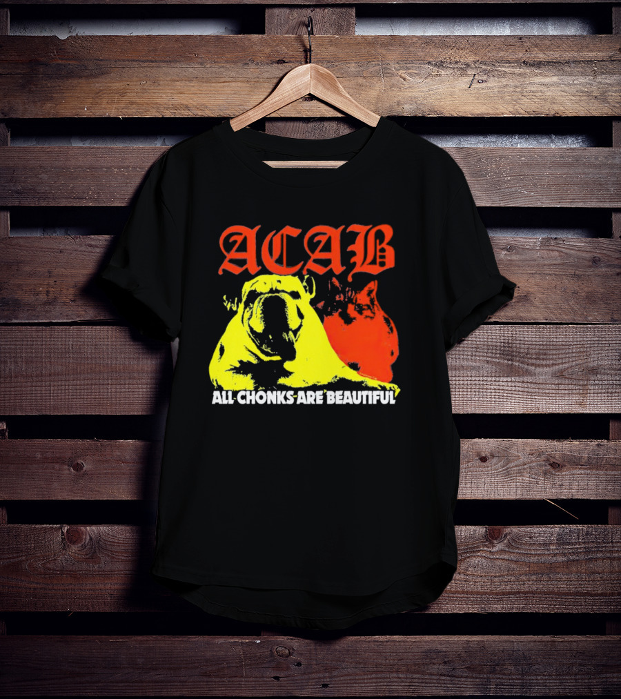 ACAB Bulldog All Chonks Are Beautiful Yellow Red T-Shirt