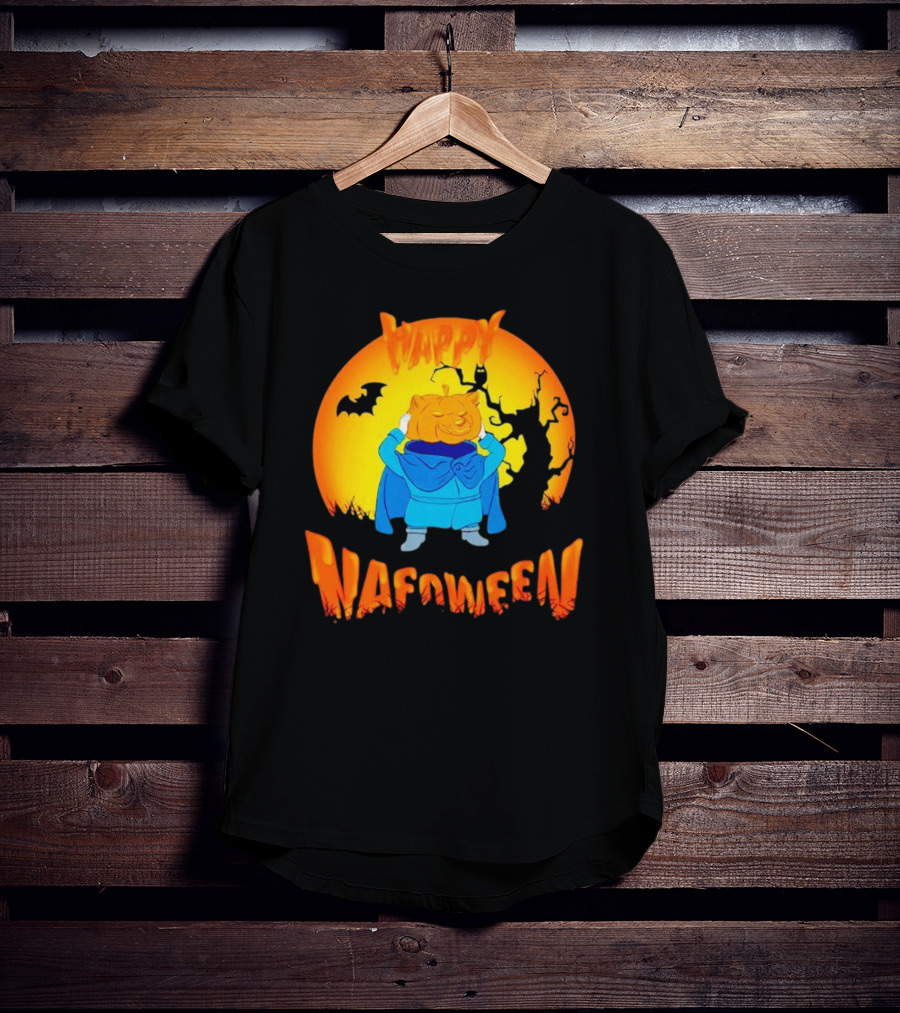 Happy NAFOween Pumpkin Rider With Spooky Moon And Bat T-Shirt