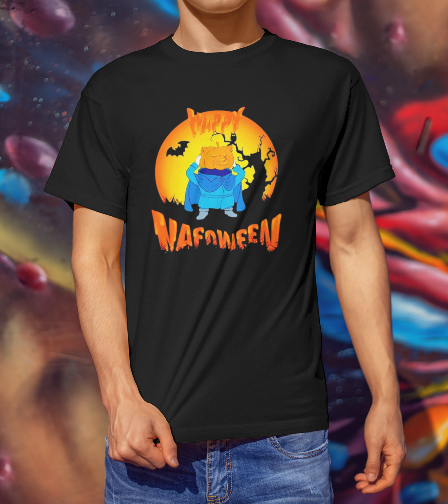 Happy NAFOween Pumpkin Rider With Spooky Moon And Bat T-Shirt