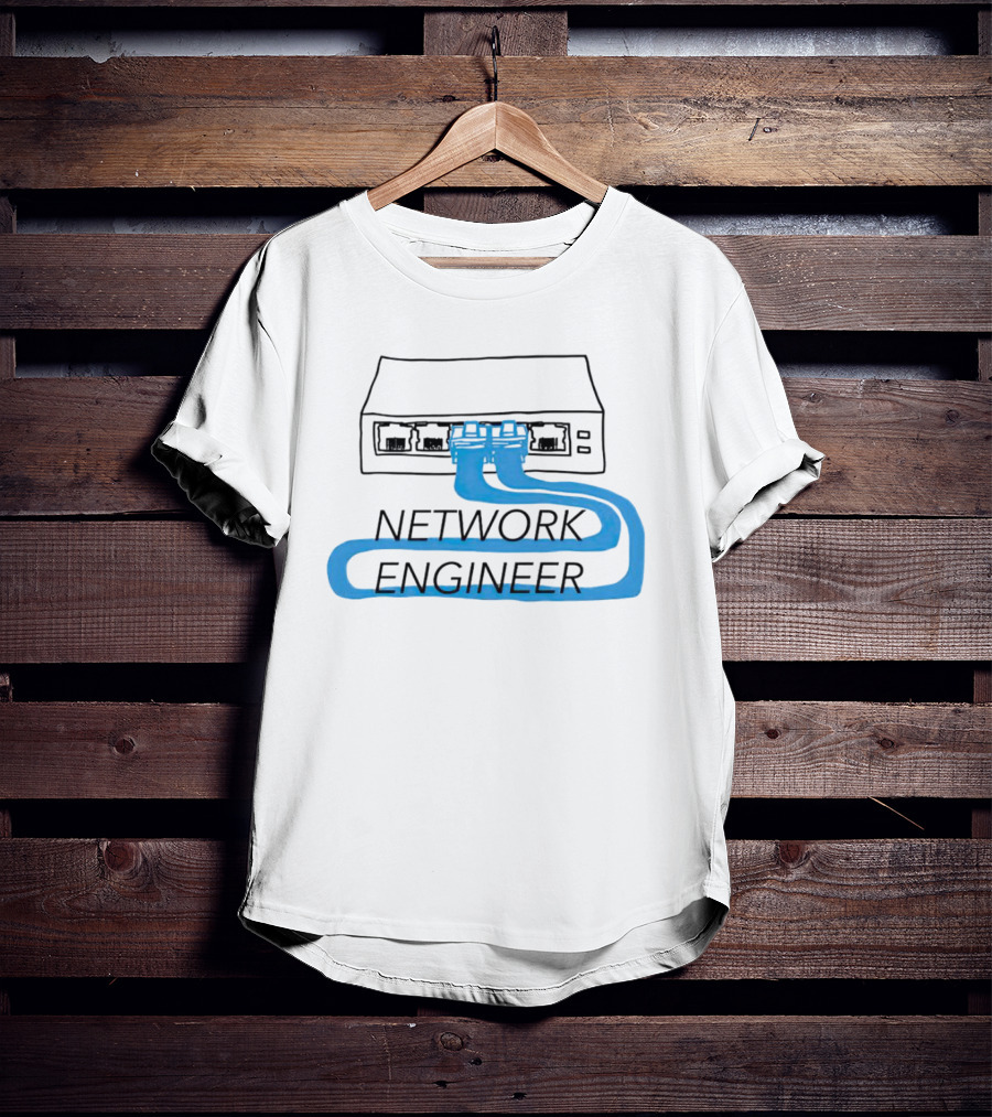 Network Engineer Ethernet Cable Switch Sketch T-Shirt