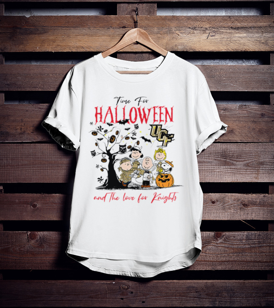 Time For Halloween Peanuts Characters With UCF Knights Spirit T-Shirt