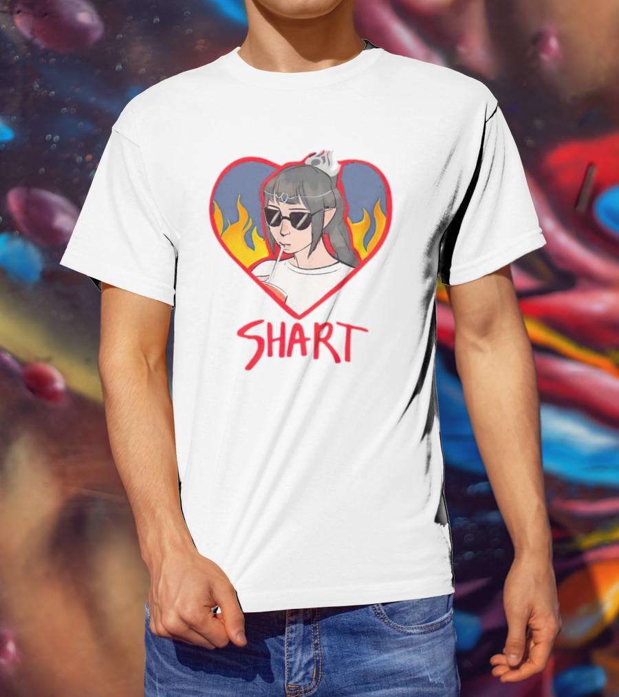 Shart Heart Sunglasses Flame Princess T-Shirt