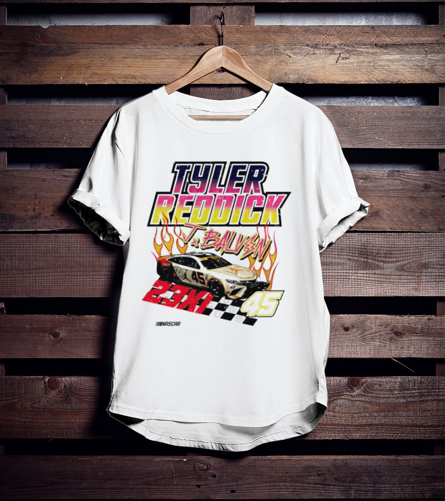 Tyler Reddick J Balvin 23XI Racing NASCAR 45 Flames T-Shirt