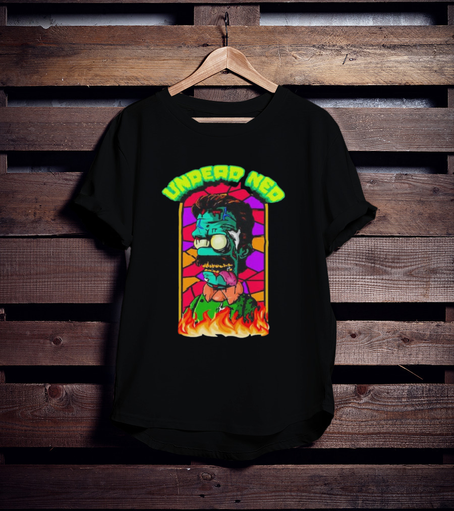 Undead Ned Zombies Flame Cartoon T-Shirt