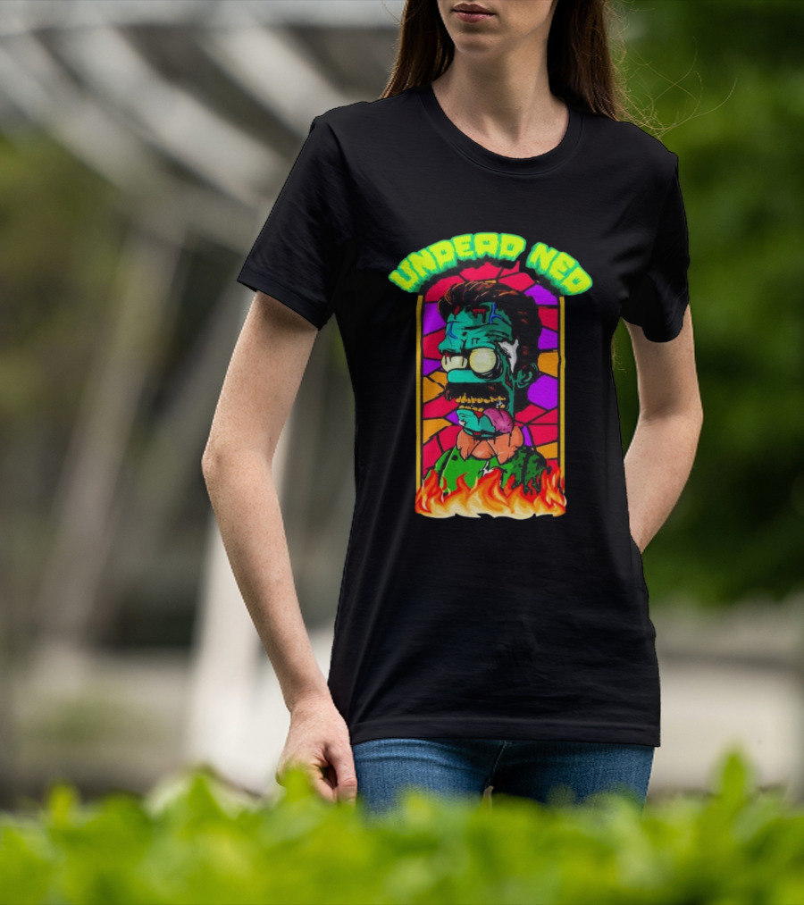 Undead Ned Zombies Flame Cartoon T-Shirt