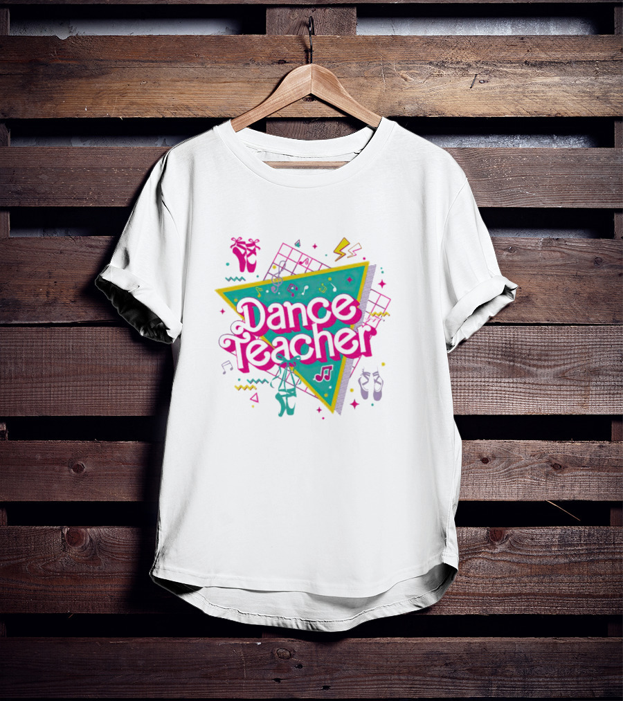 Barbie Dance Teacher Neon 80s Style Vibrant Ballet Elements T-Shirt