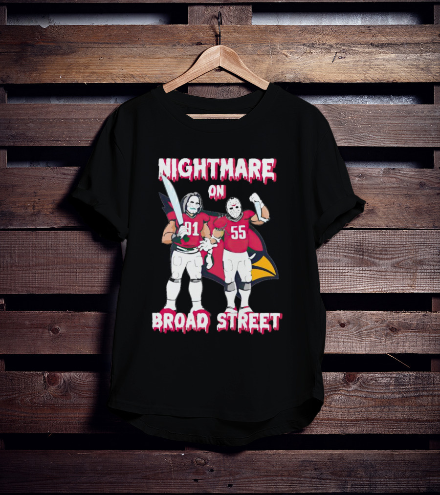 Nightmare On Broad Street Arizona Cardinals Halloween Billy Jason Voorhees T-Shirt