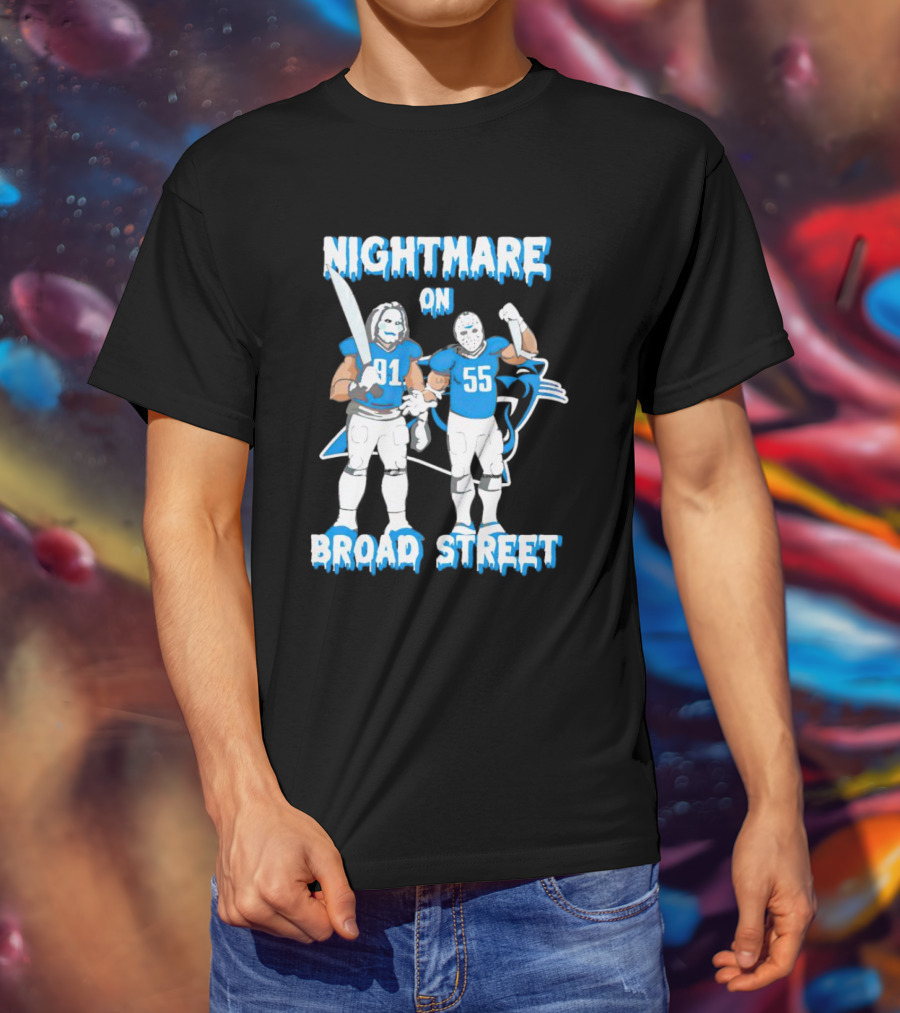 Nightmare On Broad Street 91 55 Carolina Panthers Halloween T-Shirt