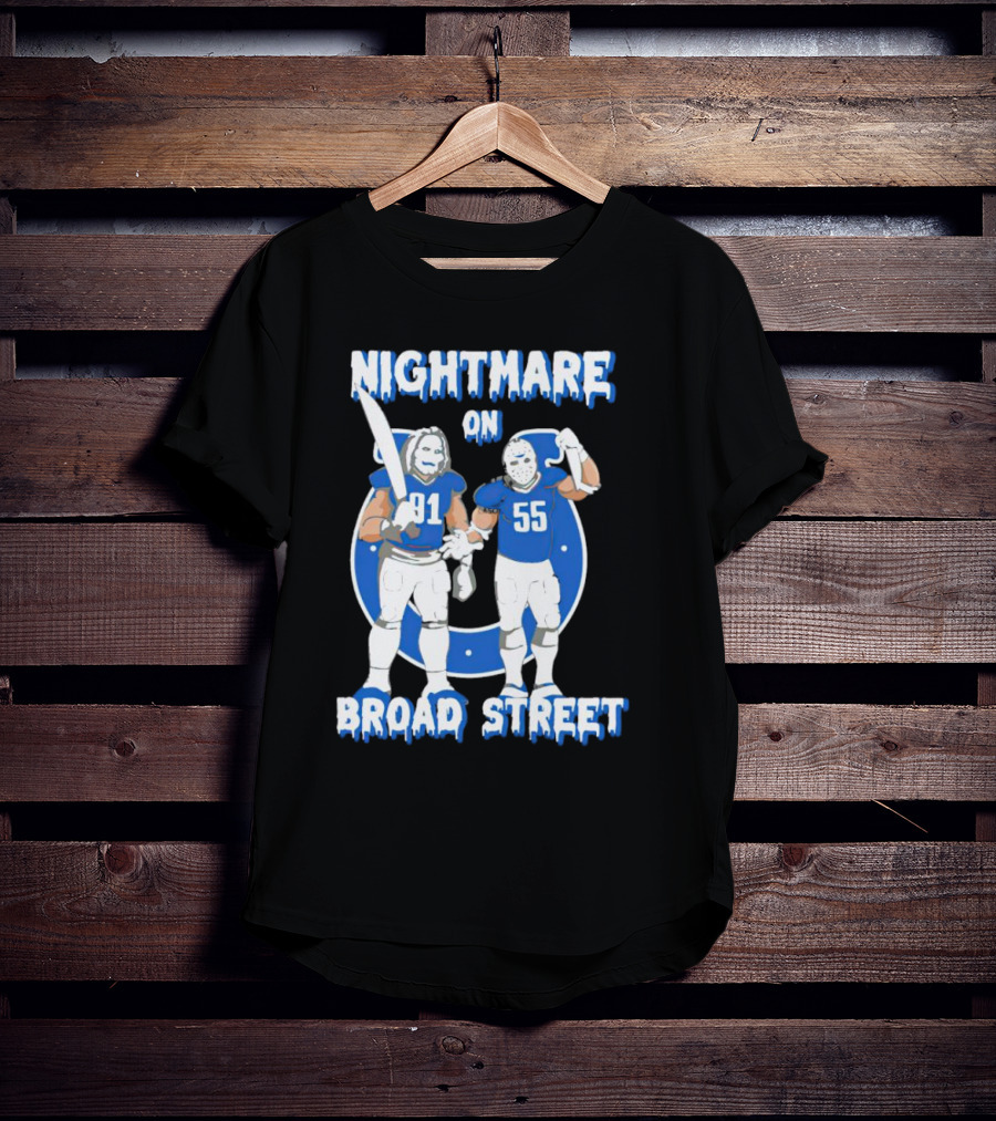 Nightmare On Broad Street Indianapolis Colts 91 55 Jason Voorhees Halloween T-Shirt