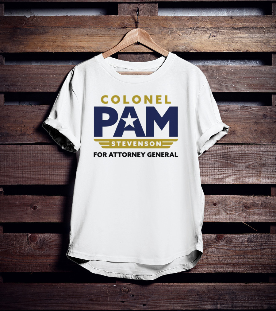 Colonel Pam Stevenson For Attorney General Star Campaign Badge T-Shirt